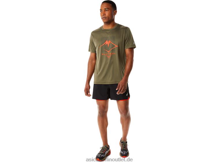 Herren-Kurzarmoberteil mit Fujitrail-Logo BL4N1091Asics Mantel grün