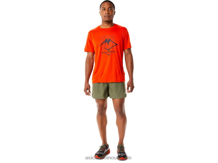 Herren-Kurzarmoberteil mit Fujitrail-Logo BL4N1114Asics Kirschtomate