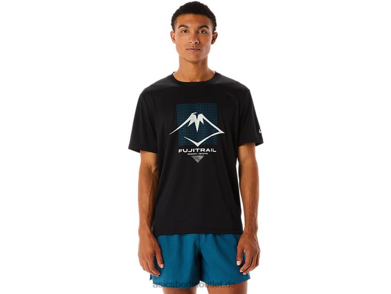 Herren-Kurzarmoberteil mit Fujitrail-Logo BL4N526Asics Leistung schwarz