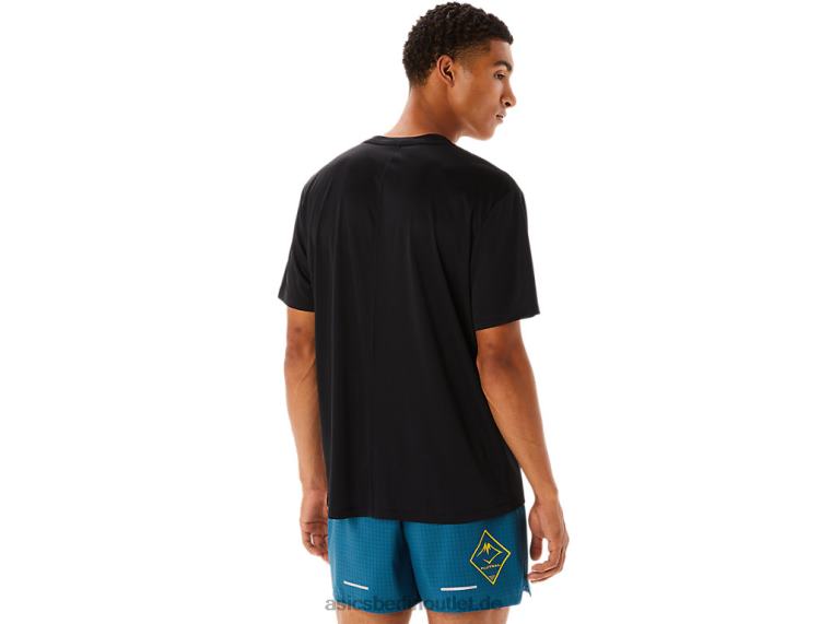 Herren-Kurzarmoberteil mit Fujitrail-Logo BL4N526Asics Leistung schwarz
