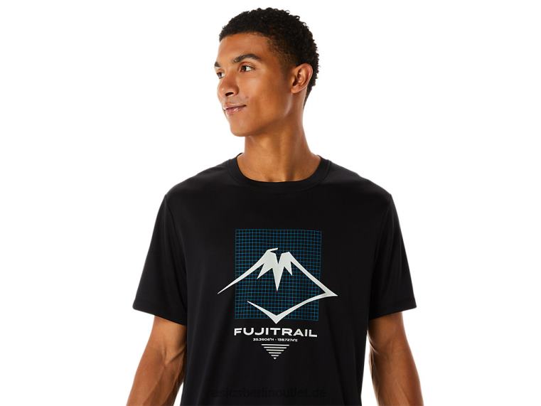 Herren-Kurzarmoberteil mit Fujitrail-Logo BL4N526Asics Leistung schwarz