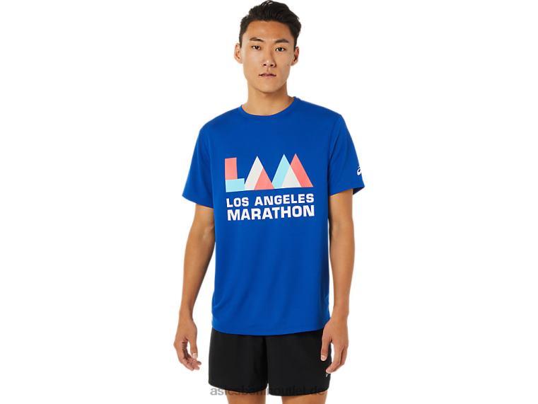 Herren-La-Marathon-Kurzarmshirt BL4N1622Asics Blau
