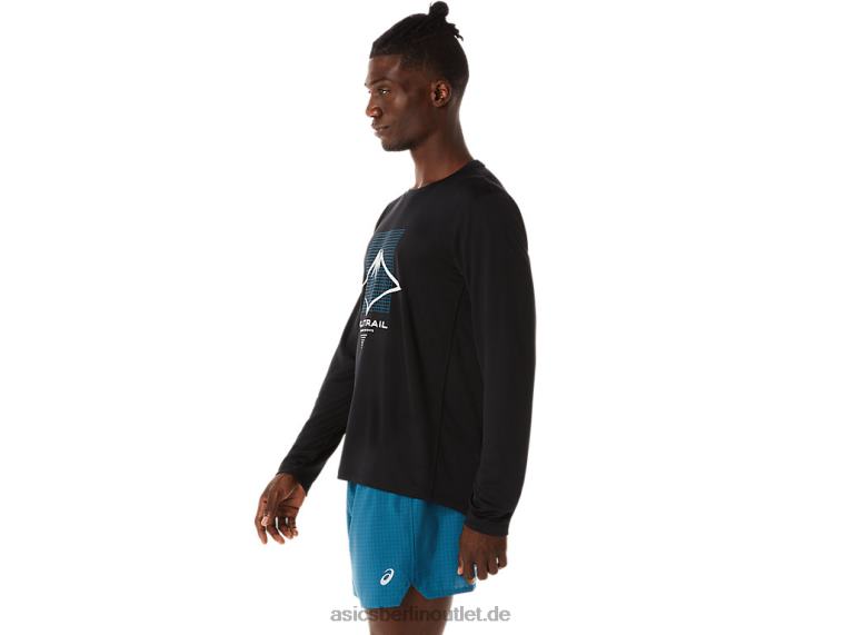 Herren-Langarmshirt mit Fujitrail-Logo BL4N508Asics Leistung schwarz