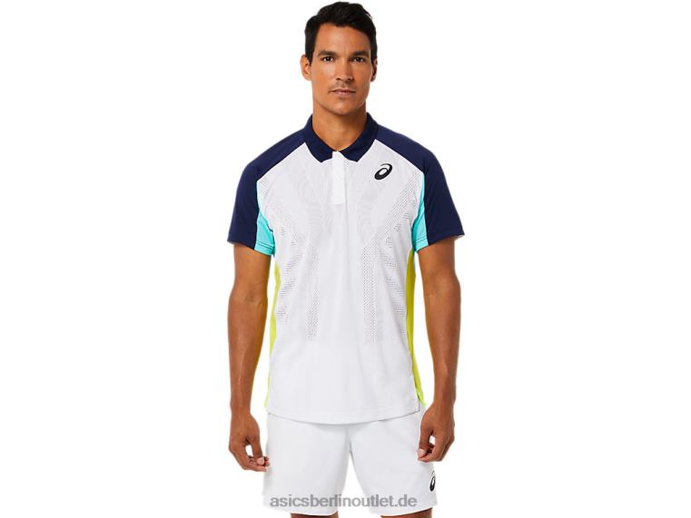 Herren-Match-Poloshirt BL4N1504Asics Brillantweiß/Eismint