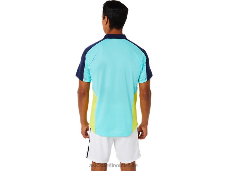 Herren-Match-Poloshirt BL4N1504Asics Brillantweiß/Eismint