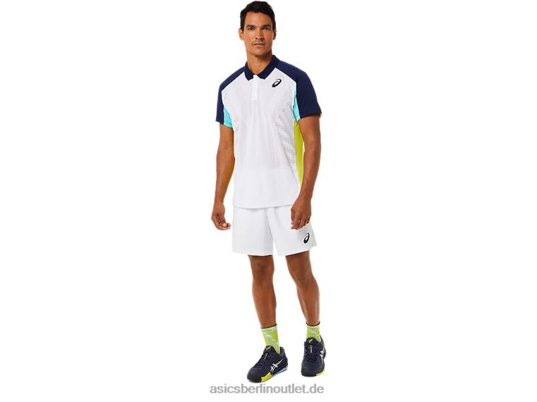 Herren-Match-Poloshirt BL4N1504Asics Brillantweiß/Eismint