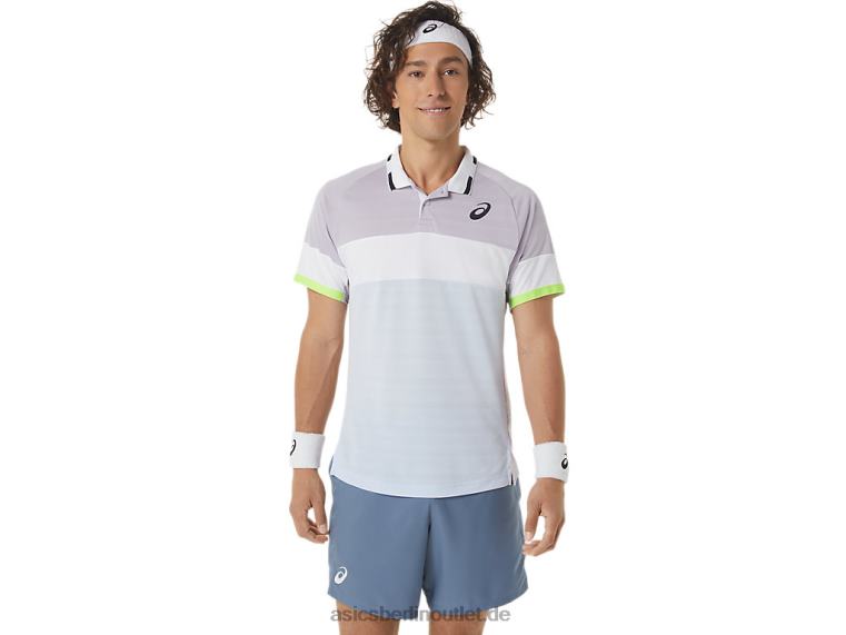 Herren-Match-Poloshirt BL4N550Asics Dämmerungsviolett/weicher Himmel