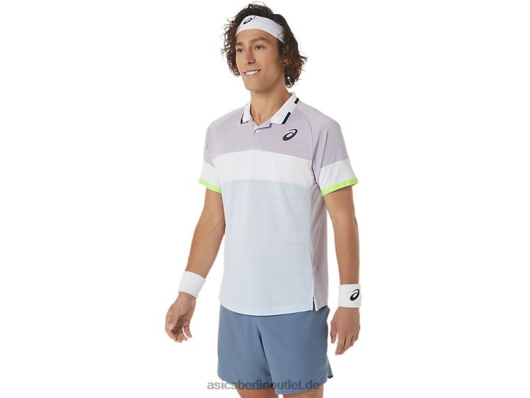 Herren-Match-Poloshirt BL4N550Asics Dämmerungsviolett/weicher Himmel