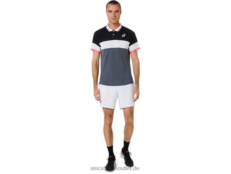 Herren-Match-Poloshirt BL4N564Asics Performance-Schwarz/Trägergrau