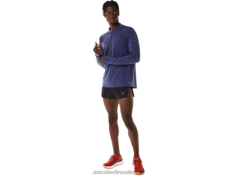 Herren-Metarun-Langarmoberteil mit 1/2-Reißverschluss BL4N278Asics Indigo Blau