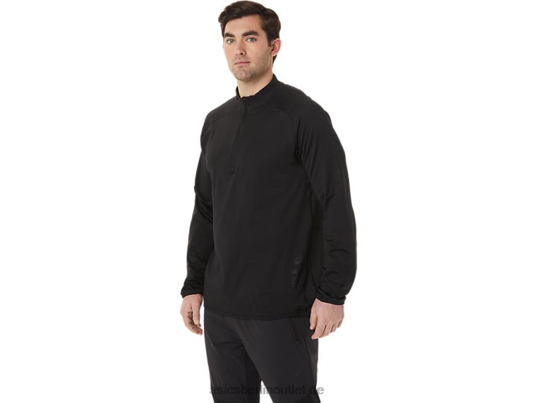Herren-Oberteil Actibreeze aus Jacquard mit halbem Reißverschluss BL4N760Asics Leistung schwarz