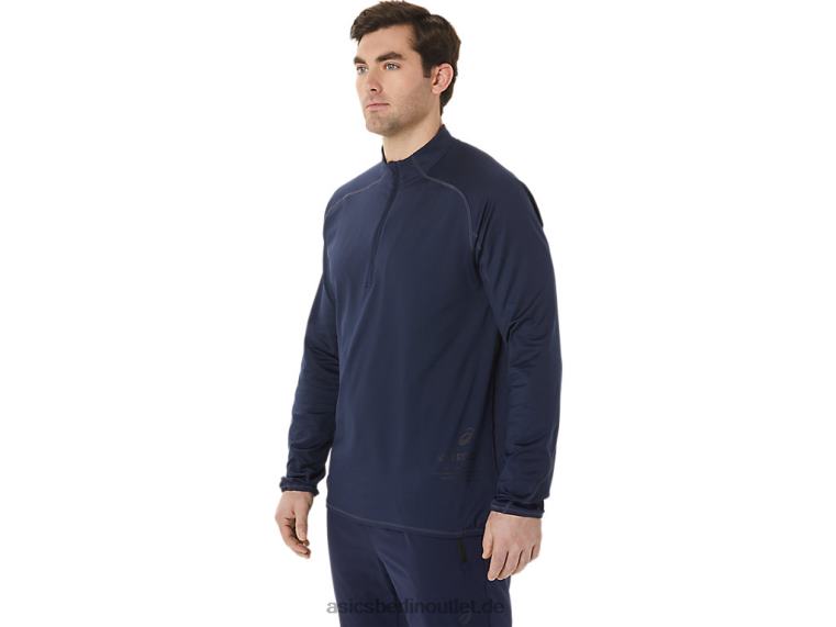 Herren-Oberteil Actibreeze aus Jacquard mit halbem Reißverschluss BL4N761Asics Mitternacht