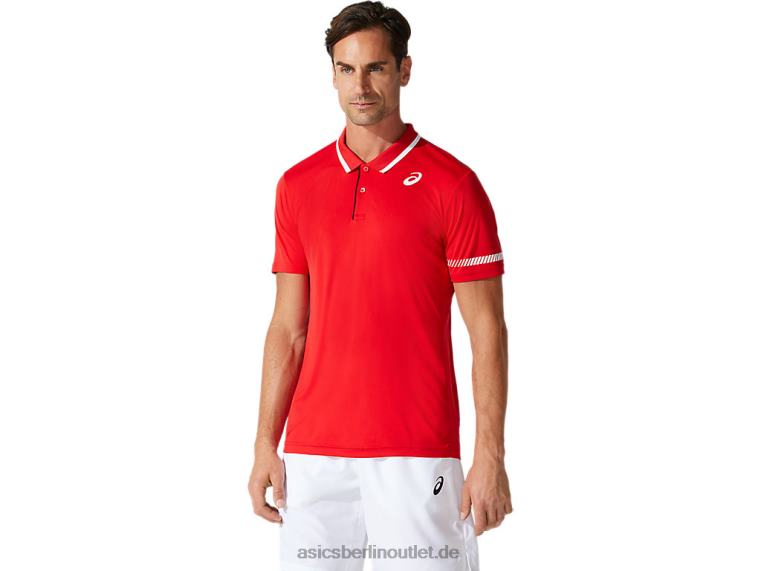 Herren-Poloshirt BL4N1775Asics klassisches Rot