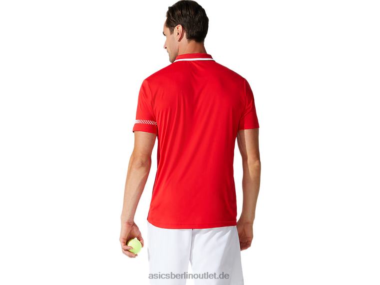 Herren-Poloshirt BL4N1775Asics klassisches Rot