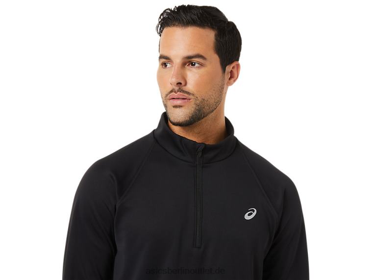 Herren Thermopolis Winter 1/2 Reißverschluss BL4N1708Asics Leistung schwarz