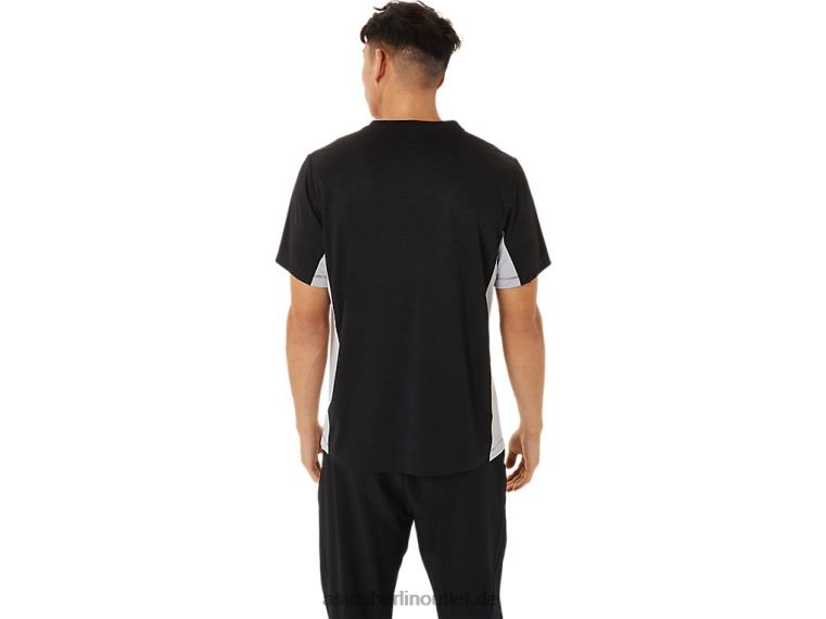 Herren Train Sana Kurzarm BL4N1356Asics Performance Schwarz/Sheet Rock