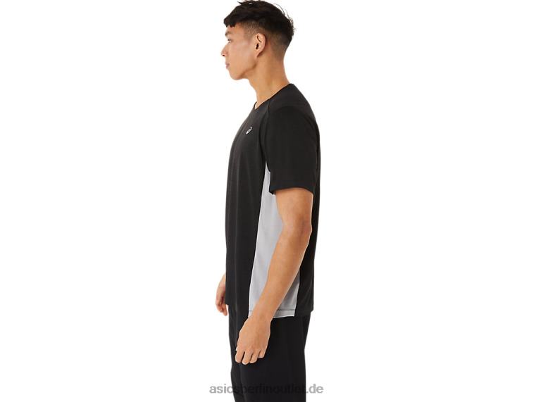 Herren Train Sana Kurzarm BL4N1356Asics Performance Schwarz/Sheet Rock