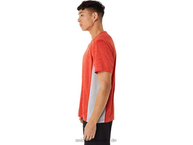 Herren Train Sana Kurzarm BL4N1357Asics feuriges Rot/Piemontgrau
