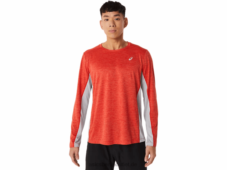 Herren Train Sana Langarm BL4N1423Asics feuriges Rot/Piemontgrau