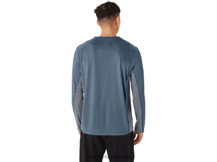 Herren Train Sana Langarm BL4N200Asics Stahlblau/Peacoat