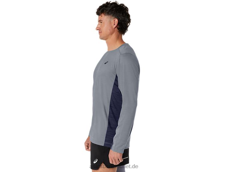 Herren Train Sana Langarm BL4N211Asics Felsplatte/Peacoat