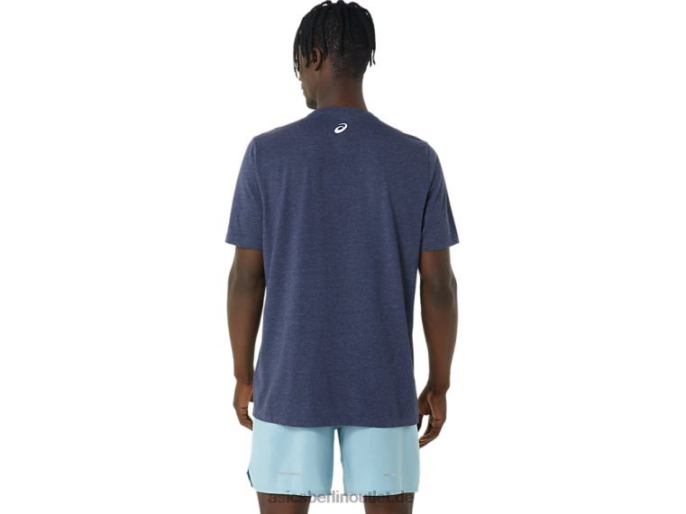 Hibiskus-Slogan-T-Shirt BL4N1045Asics Peacoat-Heidekraut