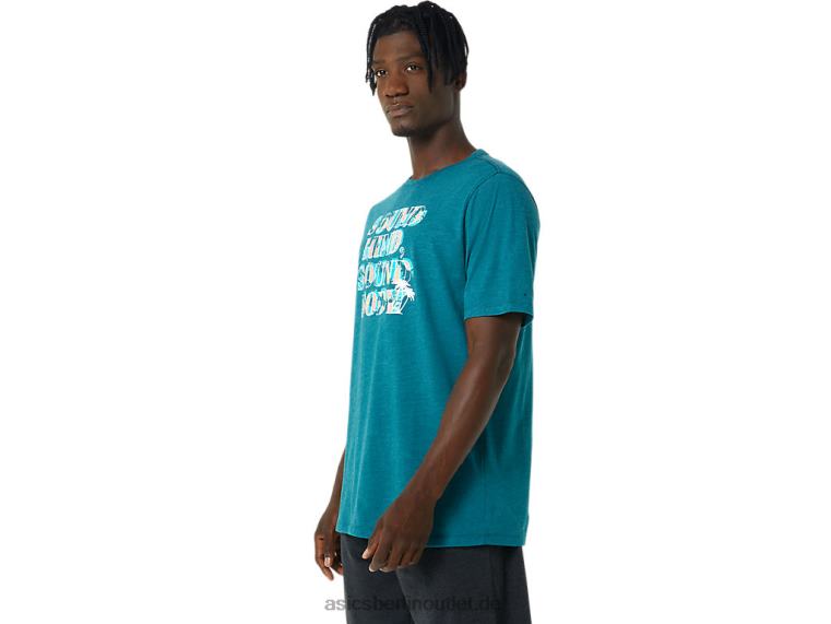 Hibiskus-Slogan-T-Shirt BL4N798Asics samtiges Kiefernheidekraut