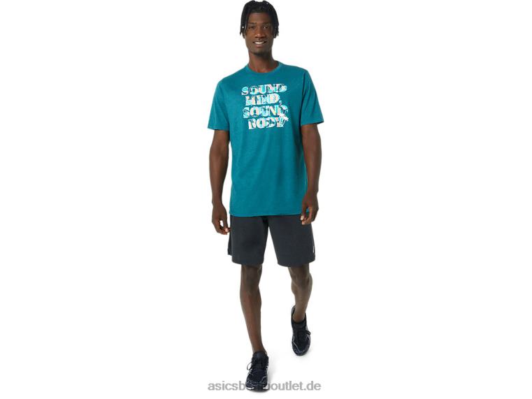 Hibiskus-Slogan-T-Shirt BL4N798Asics samtiges Kiefernheidekraut