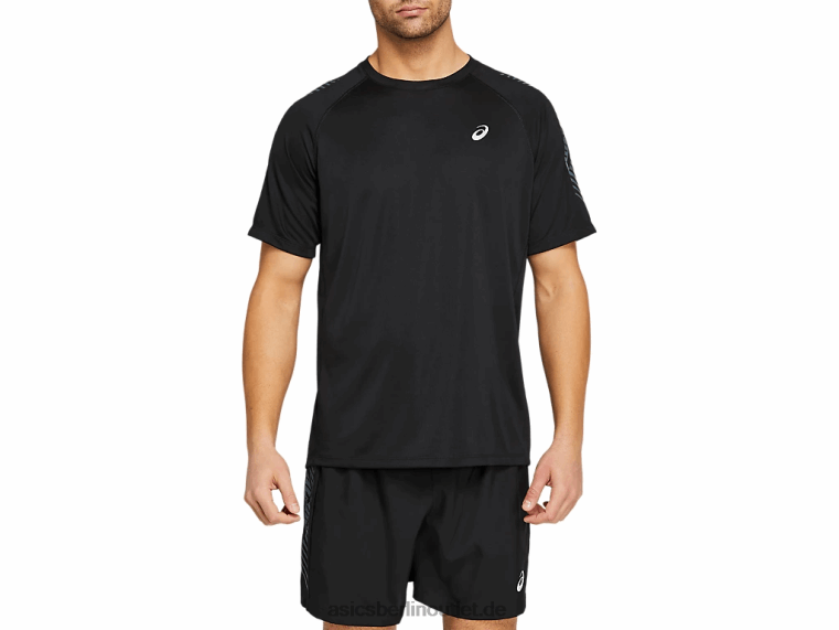 Icon-Kurzarmoberteil für Herren BL4N1978Asics Performance-Schwarz/Trägergrau