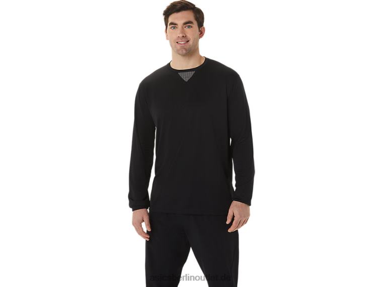 Kühlendes Jacquard-Langarmoberteil von Actibreeze für Herren BL4N991Asics Leistung schwarz