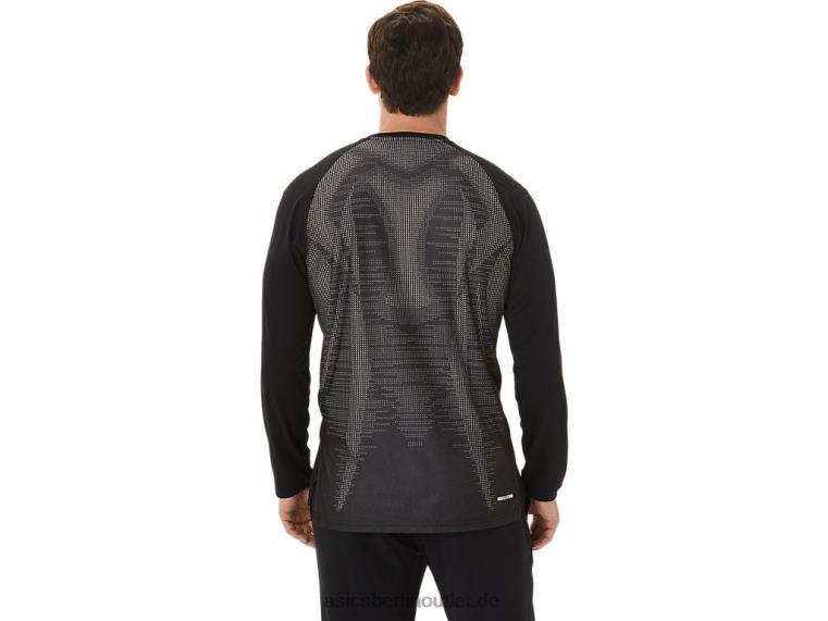 Kühlendes Jacquard-Langarmoberteil von Actibreeze für Herren BL4N991Asics Leistung schwarz