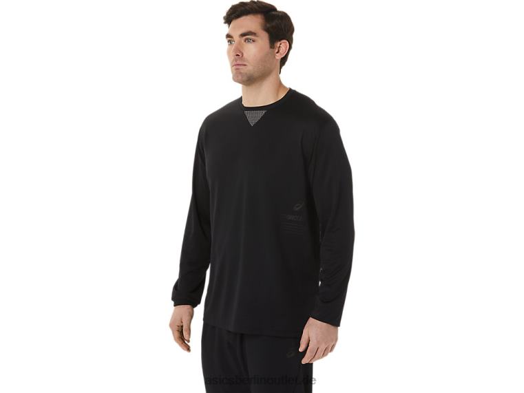 Kühlendes Jacquard-Langarmoberteil von Actibreeze für Herren BL4N991Asics Leistung schwarz