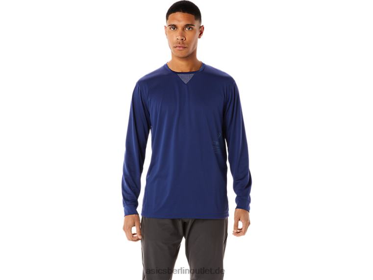 Kühlendes Jacquard-Langarmoberteil von Actibreeze für Herren BL4N992Asics tiefer Ozean