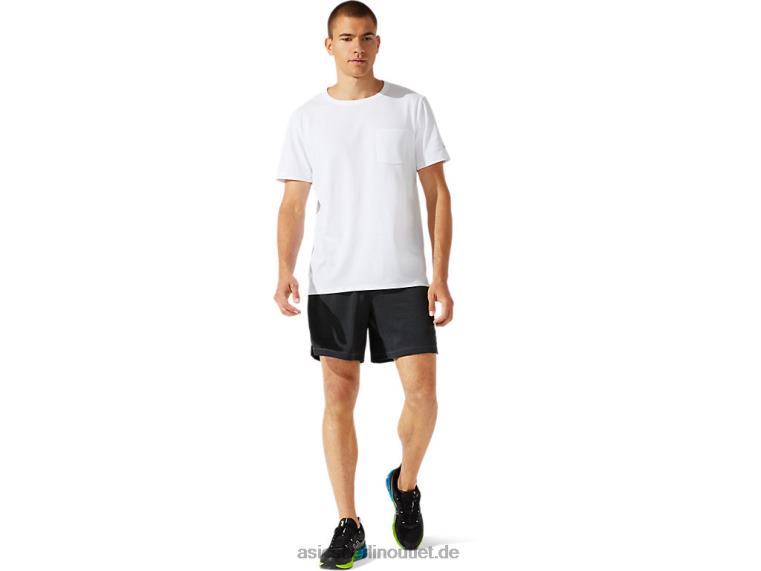 Kurzärmliges Herrenoberteil mit aufgesetzten Taschen BL4N1954Asics strahlend weiß