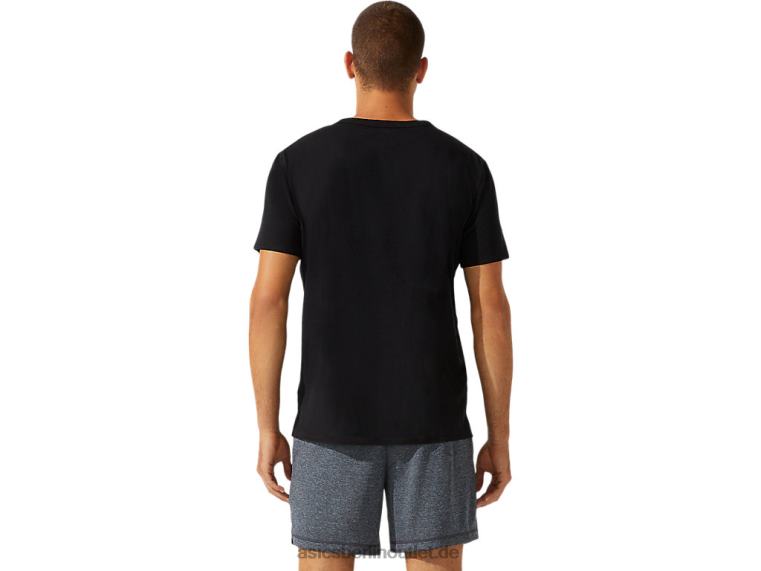 Kurzärmliges Herrenoberteil mit aufgesetzten Taschen BL4N1964Asics Leistung schwarz