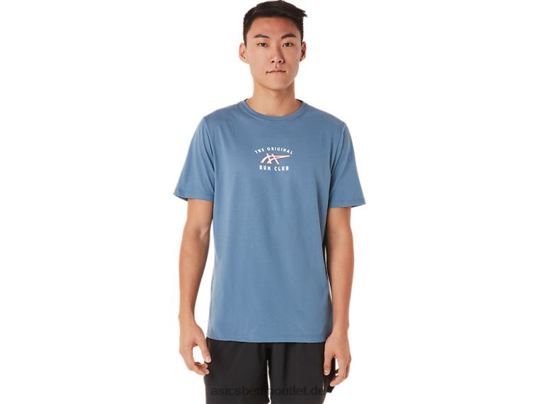 Kurzärmliges Run-Club-T-Shirt BL4N1700Asics Sturmblau