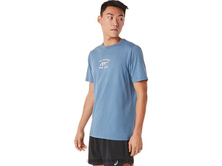 Kurzärmliges Run-Club-T-Shirt BL4N1700Asics Sturmblau