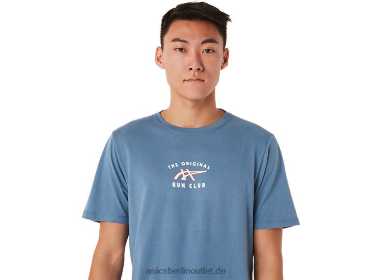 Kurzärmliges Run-Club-T-Shirt BL4N1700Asics Sturmblau
