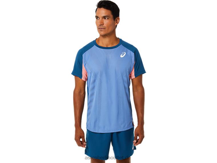 Kurzarm-Match-Oberteil für Herren BL4N1509Asics helles Indigo