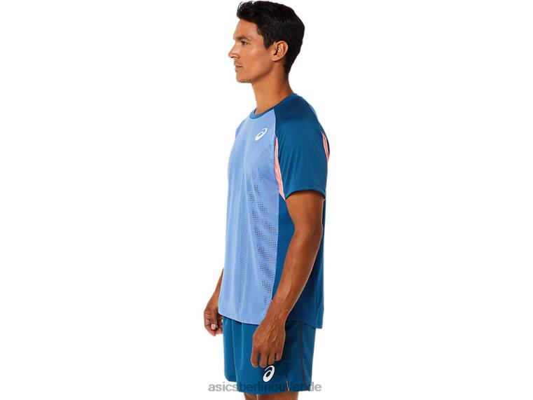 Kurzarm-Match-Oberteil für Herren BL4N1509Asics helles Indigo