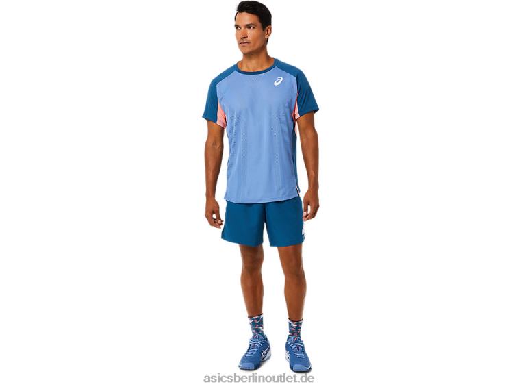 Kurzarm-Match-Oberteil für Herren BL4N1509Asics helles Indigo
