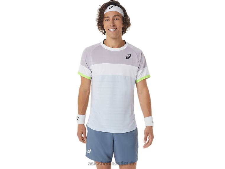 Kurzarm-Match-Oberteil für Herren BL4N441Asics Dämmerungsviolett/weicher Himmel