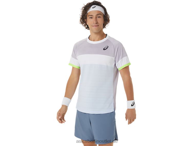 Kurzarm-Match-Oberteil für Herren BL4N441Asics Dämmerungsviolett/weicher Himmel