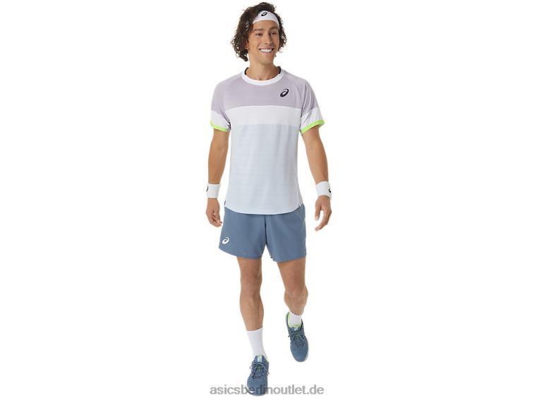 Kurzarm-Match-Oberteil für Herren BL4N441Asics Dämmerungsviolett/weicher Himmel