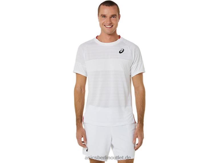 Kurzarm-Match-Oberteil für Herren BL4N499Asics strahlend weiß
