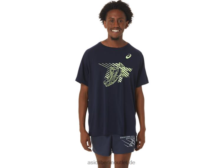 Kurzarm-Oberteil mit Grafik für Herrenschuhe BL4N243Asics Mitternacht