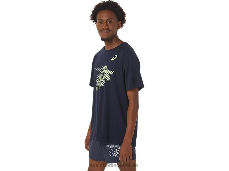 Kurzarm-Oberteil mit Grafik für Herrenschuhe BL4N243Asics Mitternacht