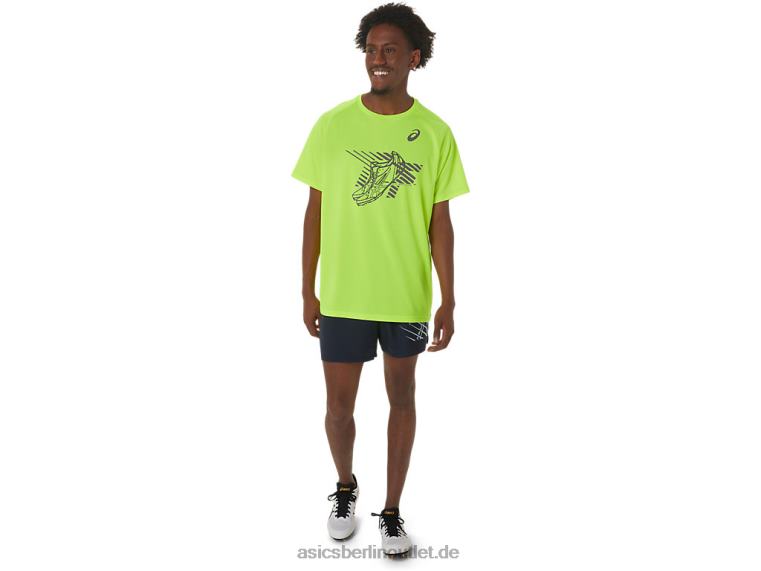 Kurzarm-Oberteil mit Grafik für Herrenschuhe BL4N279Asics Sicherheitsgelb