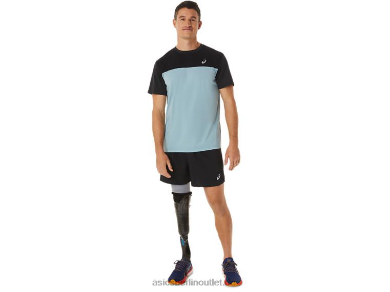 Kurzarm-Rennoberteil für Herren BL4N1028Asics Performance schwarz/heller Stahl