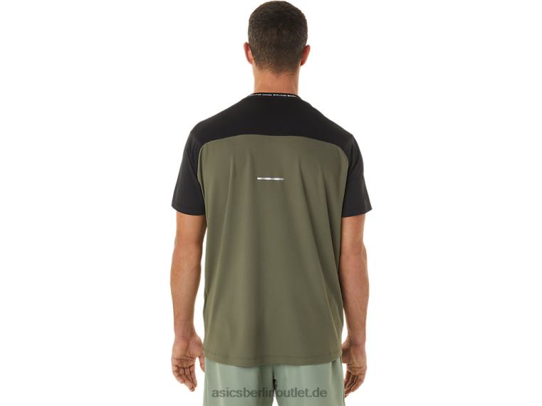 Kurzarm-Rennoberteil für Herren BL4N1116Asics Performance Schwarz/Mantelgrün